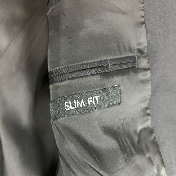 Jos A Bank Slim Fit 100% Wool Blazer Sport Coat Black 42 Regular - Picture 4 of 9